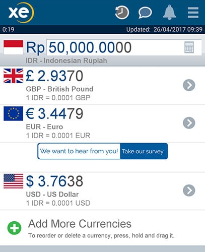 XE Currency Screenshot