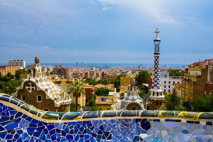 A view of the Barcelona skyline from Park Guell