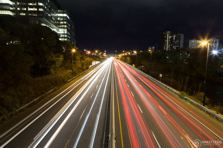 Light Trails on a road