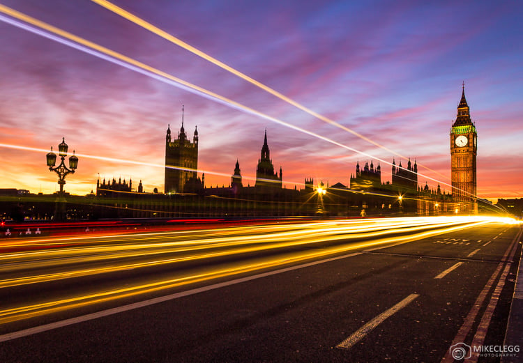 Light trails in London