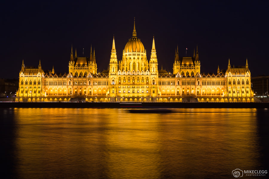 The Hungarian Parliament in Budapest at night
