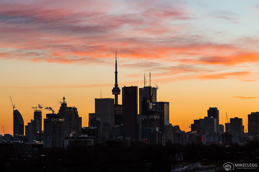 Toronto Skyline at Sunset from Riverdale Park East