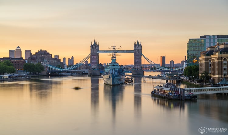 Sunrise and Tower Bridge, London