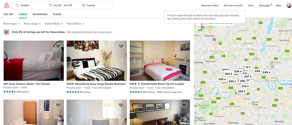 Airbnb website screenshot