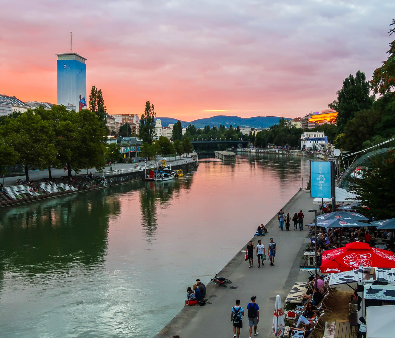 Vienna Danube Canal at Sunset