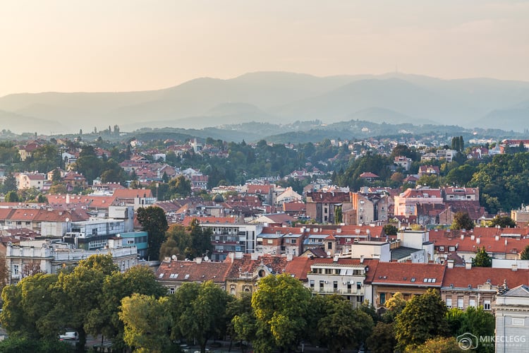 Views towards mountains from Westin Zagreb