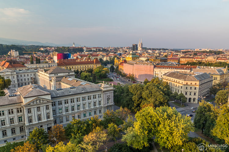 Views towards the city from Westin Zagreb