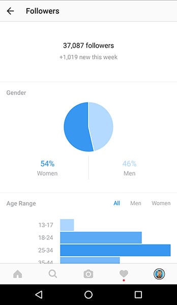 Instagram Insights - Follower stats