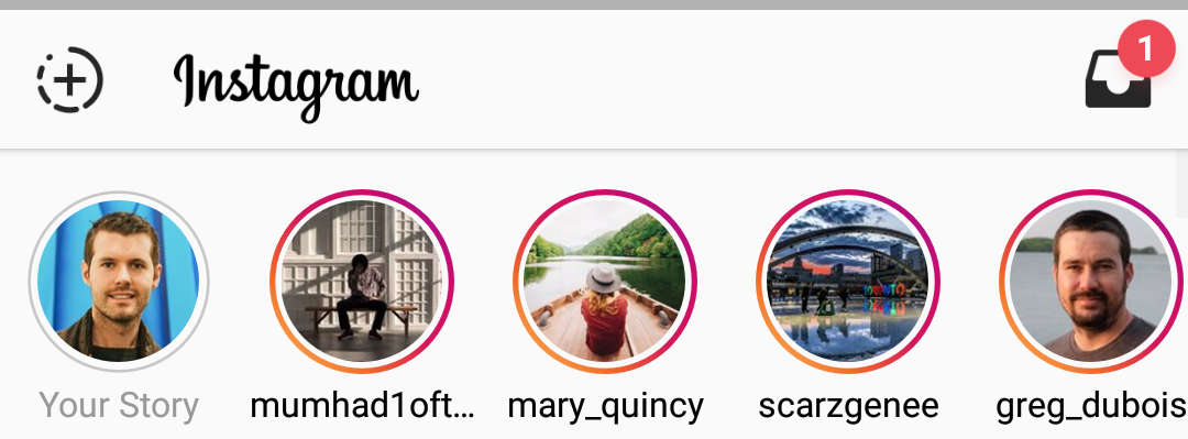 The stories are displayed on your main feed at the top.