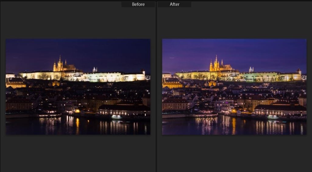 Lightroom before and after