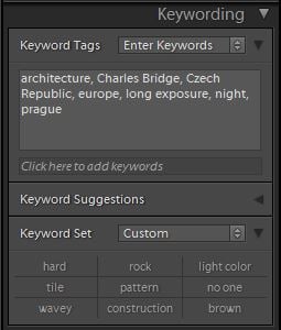 Keywording in Lightroom