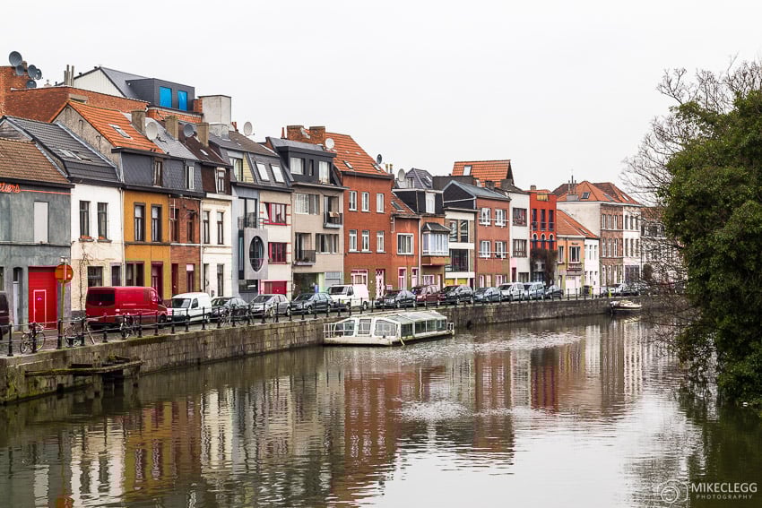 Buildings along the River Leie and Achterleie street