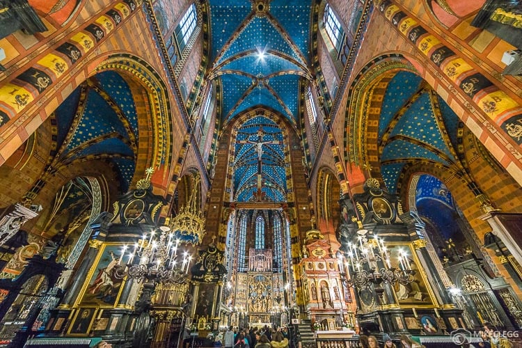 St Mary’s Basilica interior, Krakow