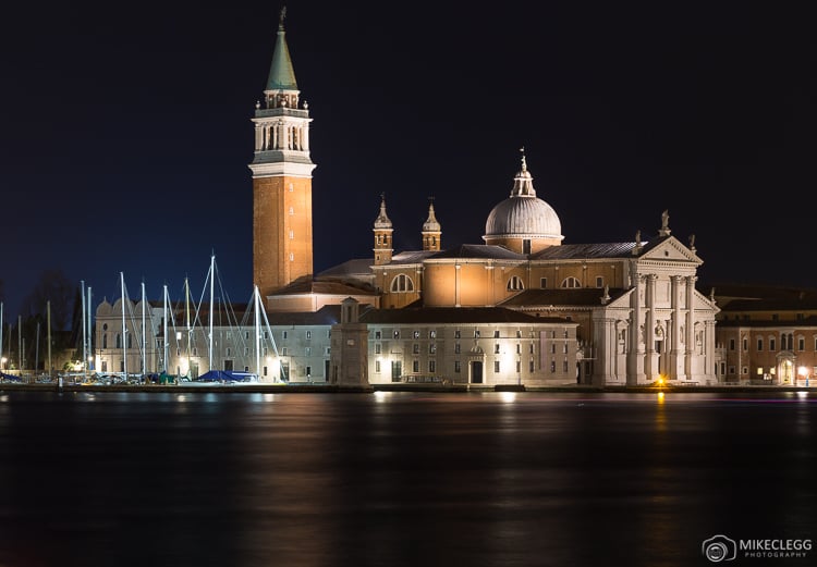 Church of San Giorgio Maggiore at night