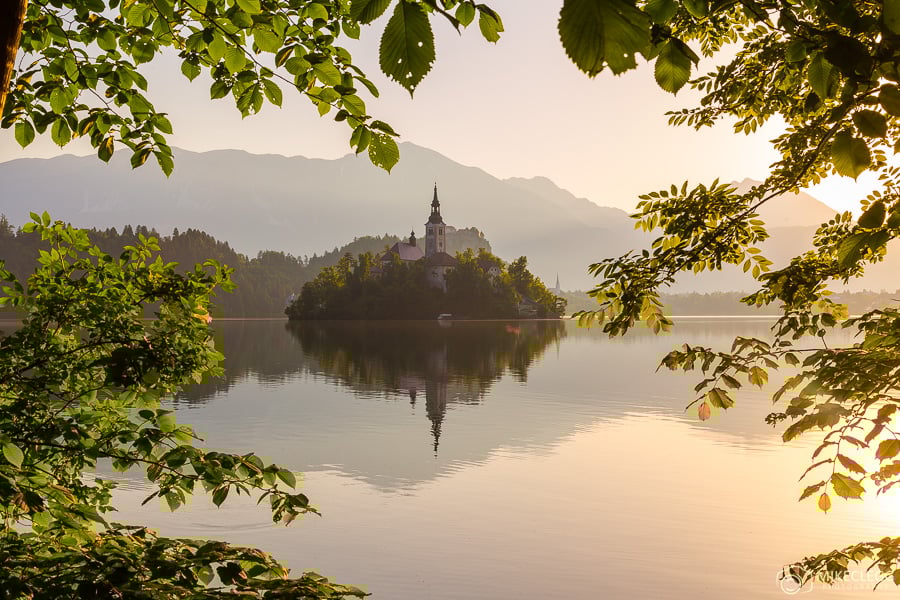 Bled Lake at sunrise