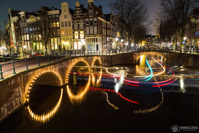 Bridges at the Leidsegracht and Keizersgracht canals intersection in Amsterdam