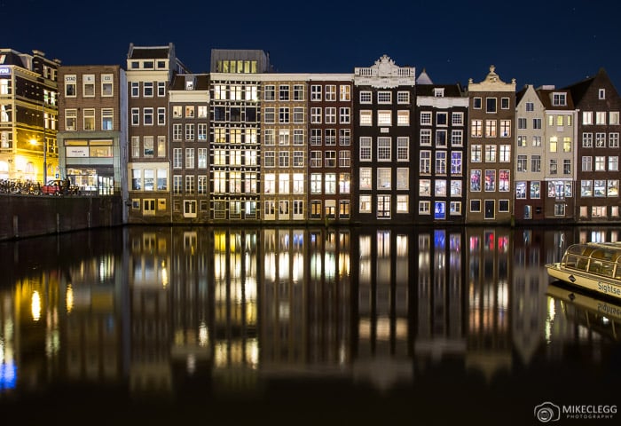 Buildings along the Damrak in Amsterdam