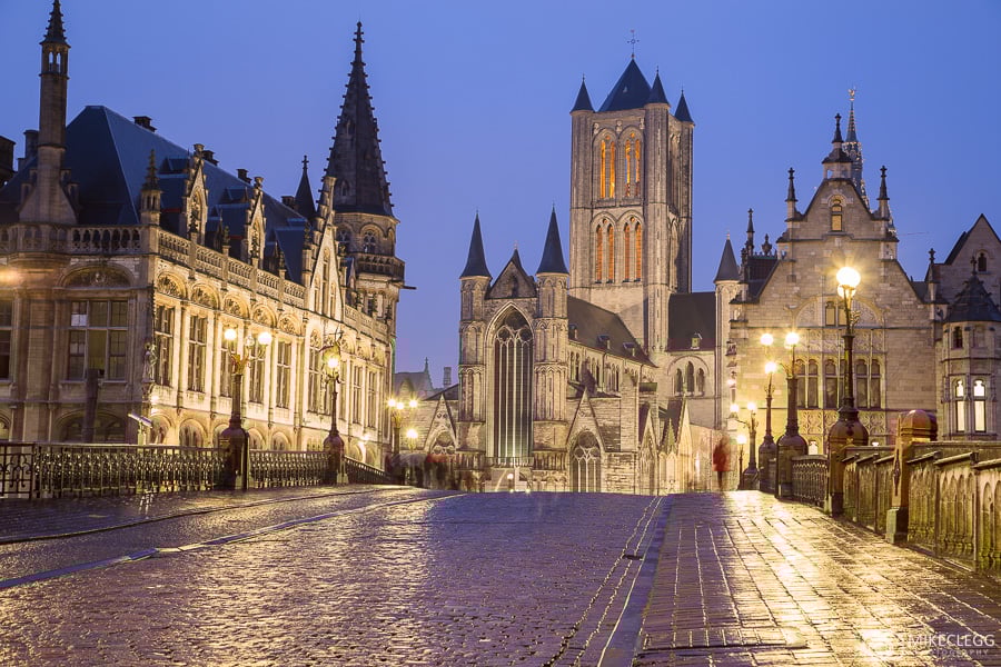 Ghent Old Town at night