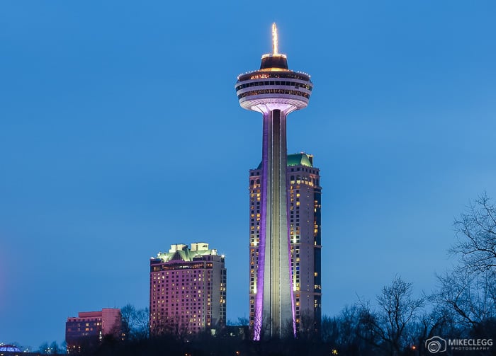 Skylon Tower at night