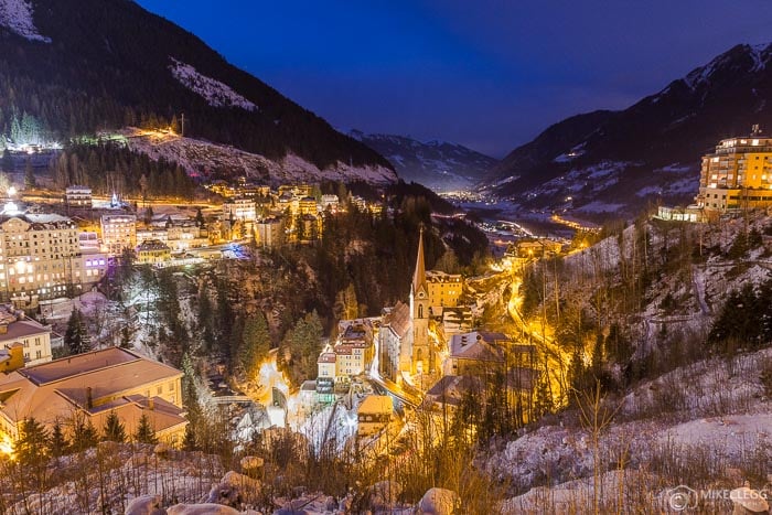 Bad Gastein, Austria at night