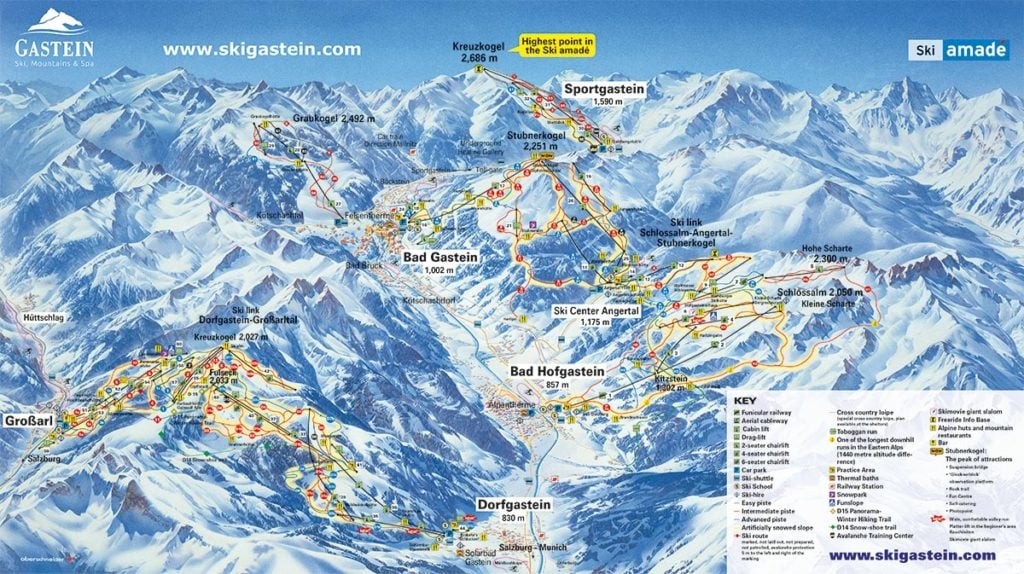 Gastein ski map