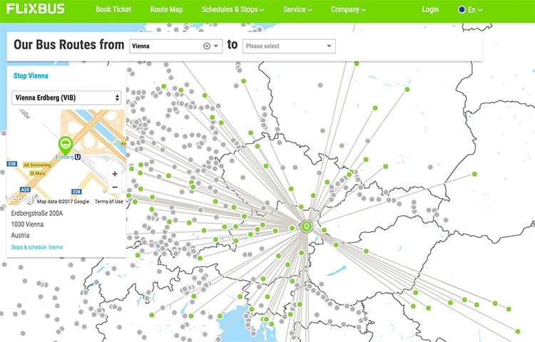 Flixbus Route Map