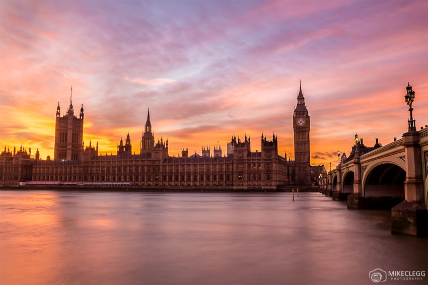 Houses of Parliament at sunset, London