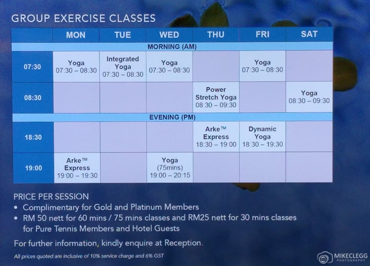 Fitness Classes at Mandarin Oriental, KL