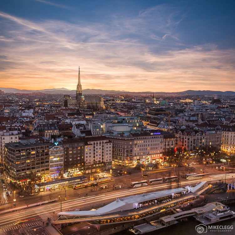 Views of Vienna skyline from Sofitel