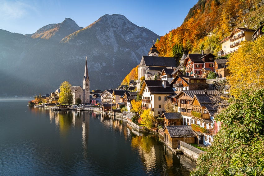 Hallstatt Lake, Austria in the summer