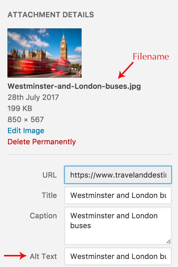 Labelling of images
