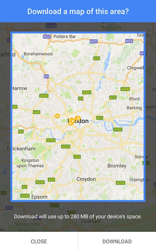 London - Google offline map