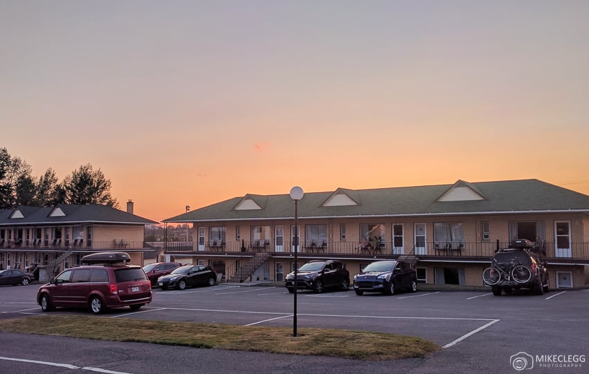 Motels at sunset