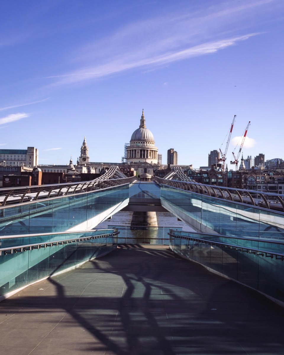 St Pauls Cathedral and Millenium Bridge by Neil Andrews