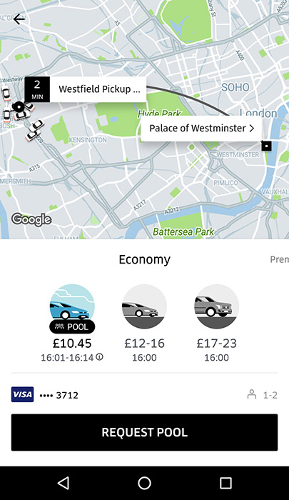 Uber App Screenshot - Android