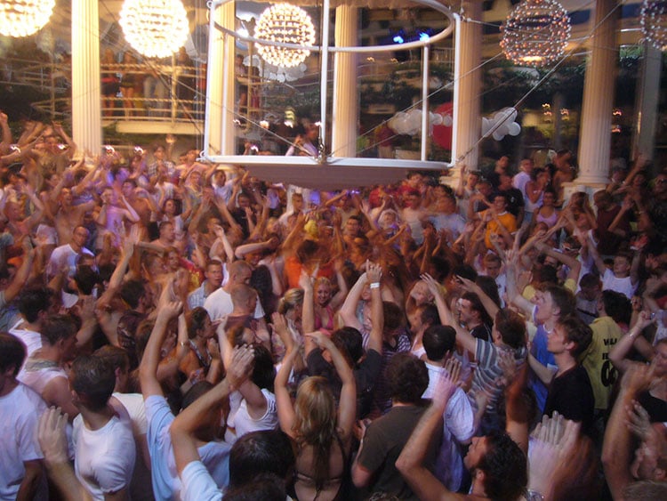 Parties at nightclubs in Ibiza