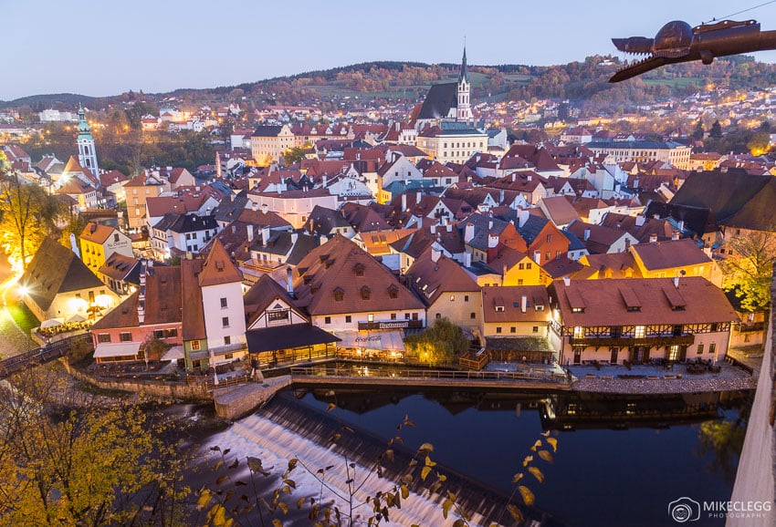 Cesky Krumlov din apropierea castelului de stat și a castelului