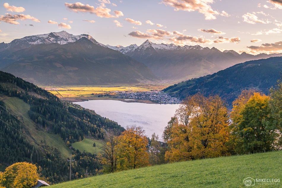 Views of Lake Zell, Austria at Sunset