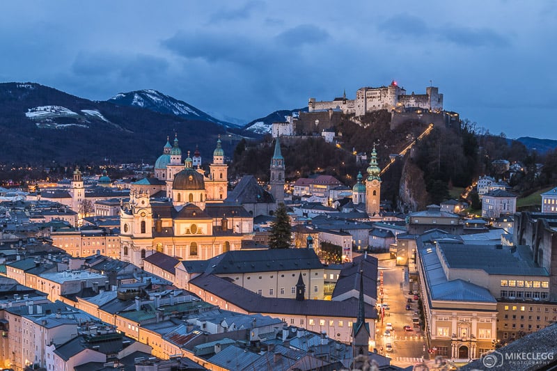 Salzburg Skyline during the blue hour