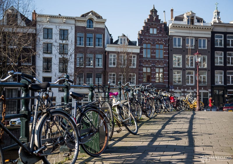 Racks of bikes in Amsterdam