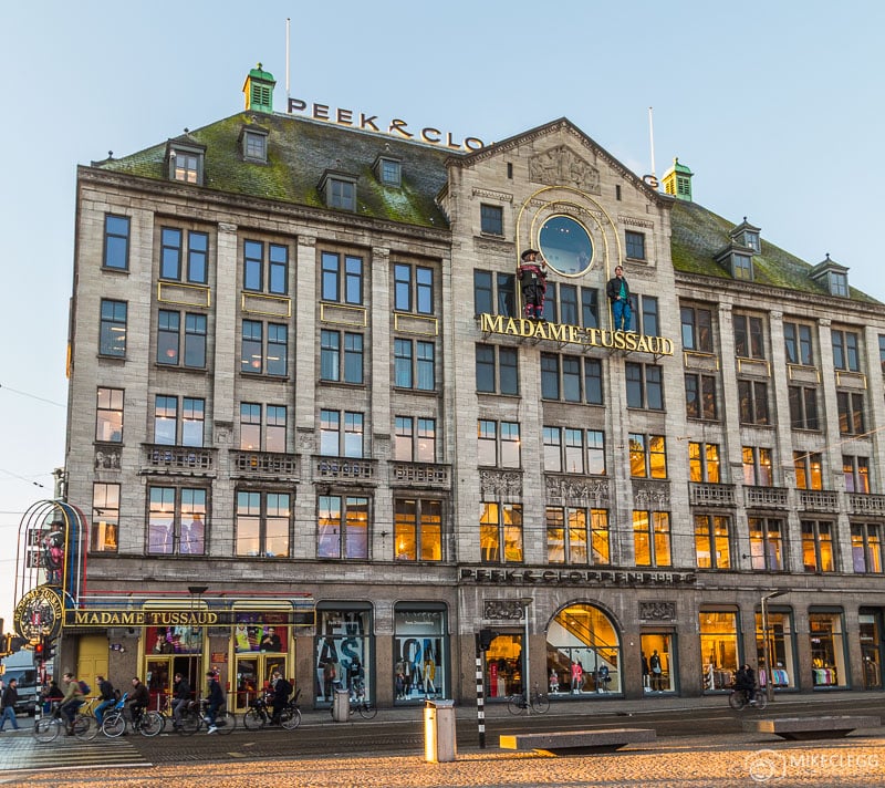 The outside of the Madame Tussauds building in Amsterdam