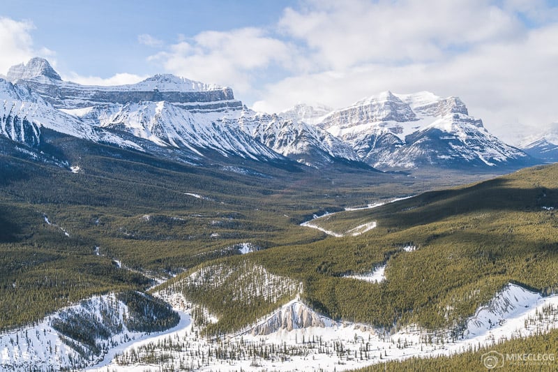 Helicopter views of the Rocky Mountains in Canada