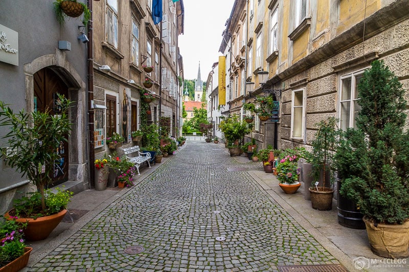 Križevniška ulica Ljubljana in the summer