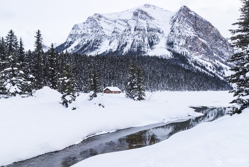 Landscape at Lake Louise, Alberta in the winter