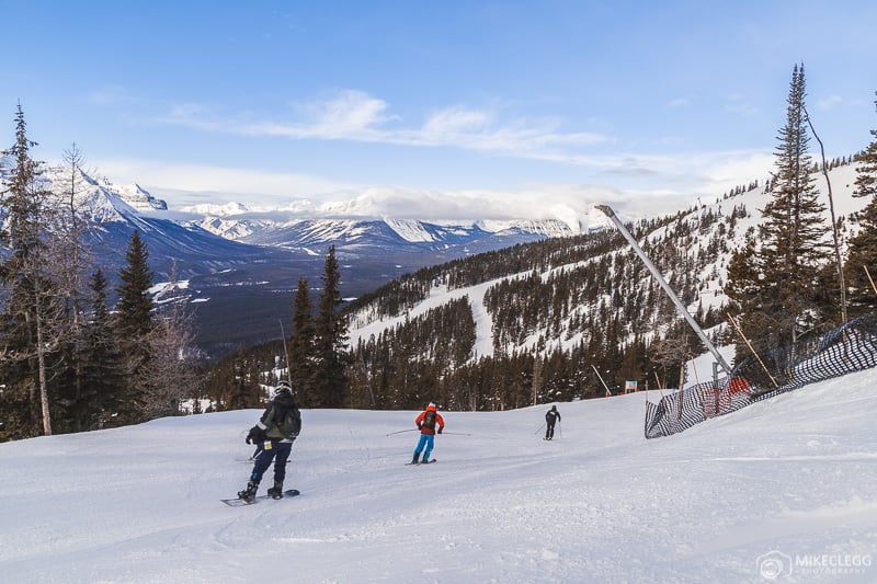 Skiers and snowboarders at Lake Louise Ski Resort