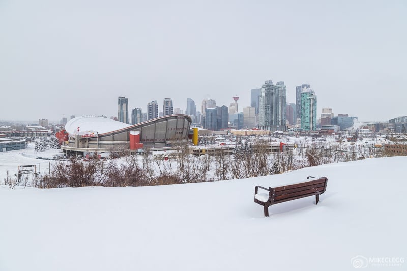 Skyline Views of Calgary in the winter from Scotman's Hill