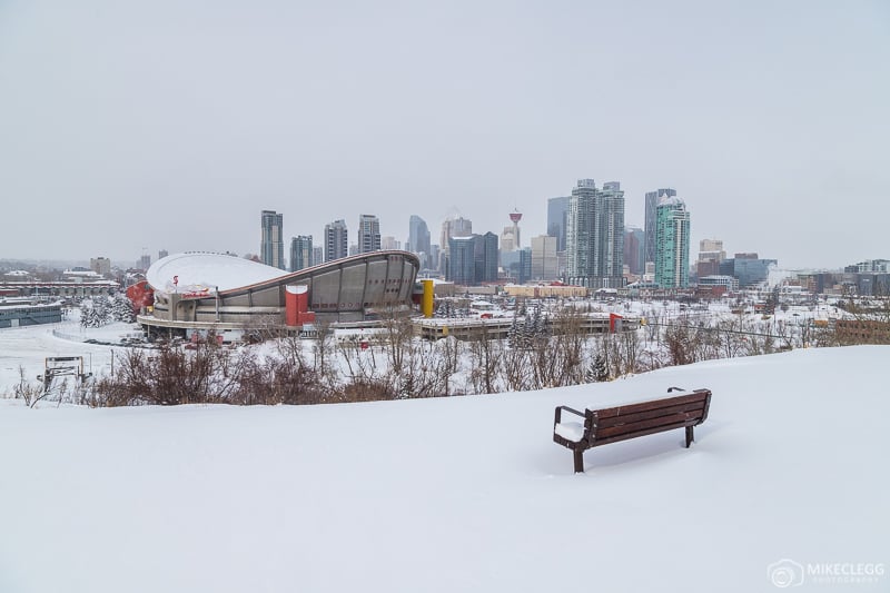 Views of Calgary in the winter from Scotman's Hill