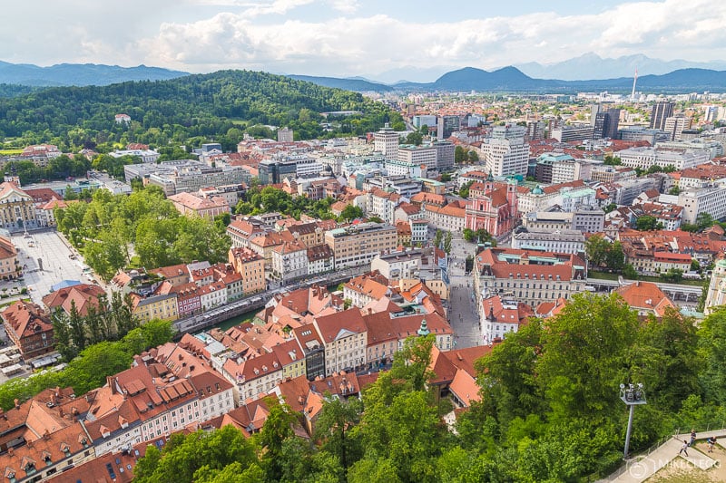 Views of the city from Ljubljana Castle