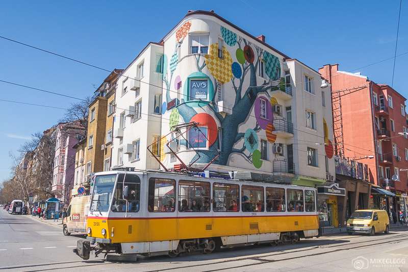 AVO Language and Examination Center with trams in Sofia