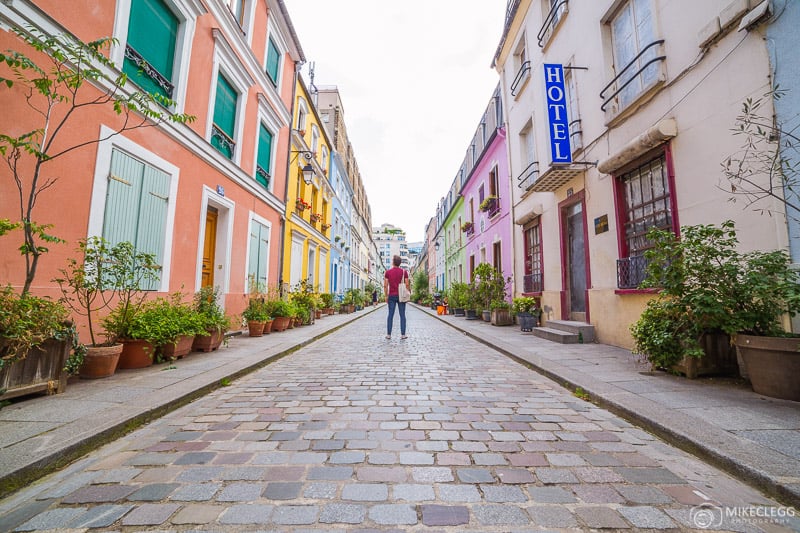 Colourful streets of Rue Cremieux, Paris